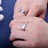 Mode Rhinestone liefde hart Splice paren ring fijne Titanium stalen ring voor mannen en vrouwen (goud met diamant  US maat: 9)