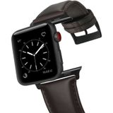 Voor Apple Watch Series 5 & 4 40mm/3 & 2 & 1 38mm olie Wax lederen riem horlogeband (donker bruin)