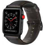 Voor Apple Watch Series 5 & 4 40mm/3 & 2 & 1 38mm olie Wax lederen riem horlogeband (donker bruin)