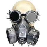 GM002 Halloween Dress Up Props Punk Style Gas Mask + Goggles Set (Zilver)