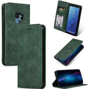 Retro huid voelen Business magnetische horizontale Flip lederen case voor Samsung Galaxy S9 (Army Green)