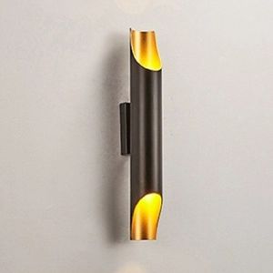 Wit licht moderne wand lamp LED aluminiumlegering pijp verlichting  stijl: single-Tube zwart