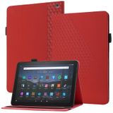 Voor Amazon Kindle Fire HD 10 2021 Rhombus Skin Feel Horizontale Flip Tablet Leren Case met kaartslots & houder