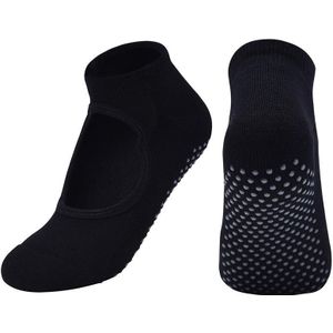 2 paar gekamde katoenen yoga sokken handdoek bodem onthullen ronde hoofddans fitness sportvloer sokken  maat: One size