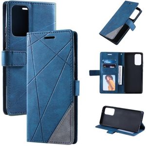 For Xiaomi Redmi Note 11 Skin Feel Splicing Leather Phone Case(Blue)