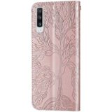 Voor Samsung Galaxy A70 Life of Tree Embossing Pattern Horizontale Flip Lederen Case met Holder & Card Slot & Wallet & Photo Frame & Lanyard(Rose Gold)