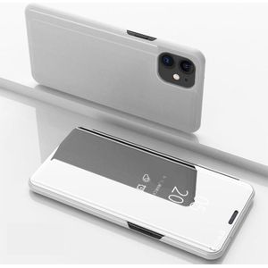 Voor iPhone 12 mini Vergulde spiegel horizontale flip lederen hoes met houder (Zilver)