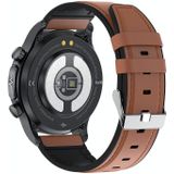 E400 1.39 inch HD Rond scherm lederen band Smart Watch ondersteunt ECG-bewaking / niet-invasieve bloedsuikerspiegel