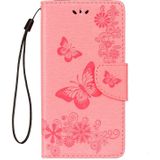 Voor Huawei Mate 10 Lite Vintage relif bloemen vlinder patroon horizontale Flip lederen draagtas met kaartslot & houder & portemonnee & Lanyard (roze)