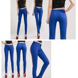 Mid-waist stretch snoepkleurige strakke broek look-sliming jeans  maat: 26