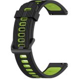 Voor Huawei Watch GT 3 42mm 20mm tweekleurige streep Siliconen horlogeband (Black Lime Green)