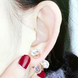 Fashion stijl gloed Crystal Firefly oorbellen mode Temperament lange oor Earrings(Silver)