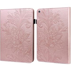 Voor Amazon Kindle Fire HD 8 2019/2018/2016/2016 Kant bloem embossing patroon horizontale flip lederen tas met houder & kaart slots & portemonnee en fotolijst (rose goud)