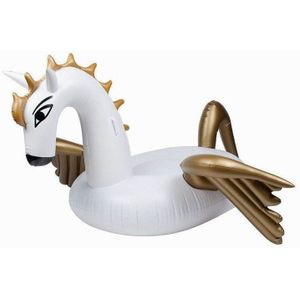 Opblaasbare Pegasus vormige drijvende Mat zwemmen Ring  opgeblazen omvang: 240 x 230 x 130cm(Gold)