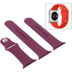 Voor Apple Watch Series 6 & SE & 5 & 4 40mm / 3 & 2 & 1 38mm High-performance Ordinary &longer Rubber Sport Watchband with Pin-and-tuck Closure(Violet)