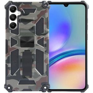 Voor Samsung Galaxy A05s Camouflage Armor Kickstand TPU + PC magnetische telefoonhoes