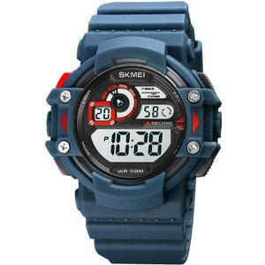 SKMEI 1778 Multifunctionele Dubbele tijd Digitale Display LED Lichtgevende Mannen Sport Electronic Watch (Navy Blue)