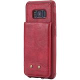 Voor Galaxy S8 Vertical Flip Shockproof Leather Protective Case met Short Rope  Support Card Slots & Bracket & Photo Holder & Wallet Function(Red)