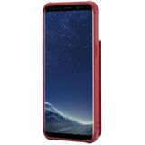 Voor Galaxy S8 Vertical Flip Shockproof Leather Protective Case met Short Rope  Support Card Slots & Bracket & Photo Holder & Wallet Function(Red)