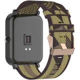 20mm Stripe Weave Nylon Polsband horlogeband voor Huami Amazfit GTR 42mm / GTS / BIP / BIP Lite (Geel)