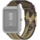 20mm Stripe Weave Nylon Polsband horlogeband voor Huami Amazfit GTR 42mm / GTS / BIP / BIP Lite (Geel)