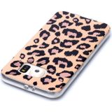 Voor Galaxy S6 edge Plating Marble Pattern Soft TPU Protective Case(Leopard)