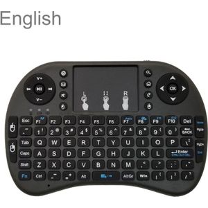 Ondersteuning taal: Engels i8 Air Mouse draadloos toetsenbord met touchpad voor Android TV Box & Smart TV & PC Tablet & Xbox360 & PS3 & HTPC/IPTV