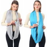 Vrouwen Solid winter Infinity Scarf Pocket lus rits zak sjaals (kaki)