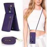 Voor Samsung Galaxy S9 Plus Cross-Body Zipper Square TPU + PU Back Cover Case met Houder & Card Slots & Portemonnee & Riem (Paars)