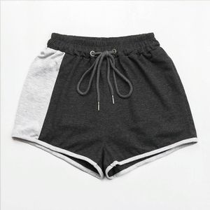 Dames Contrasterende kleuren Trekkoord Sport Casual Shorts (Kleur: Donkergrijs Maat: XL)