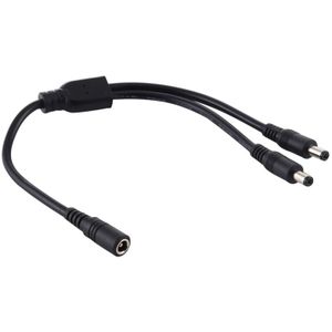 5 5 x 2 1 x 1 tot 2 vrouwelijke tot mannelijke plug DC Power Splitter Adapter Voedingskabel  kabellengte: 70cm (Zwart)