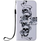 Schilderij Horizontale Flip Lederen Case met Houder & Card Slot & Lanyard Voor iPhone 12 mini(Skull Bone)