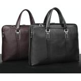 Men Business Cowhide Leather Handbag Lawyer Briefcase Messenger Bag Laptop Bag(Black)