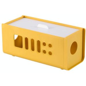 XM009 Plastic Plug-in Elektrische Draad Opbergdoos Power Board Draad Clip Box Charger Storage Finishing Box (geel + witte hoes)