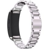 Voor Galaxy Gear Fit 2 & R360 Three Pearl Steel Watch Strap(Zilver)