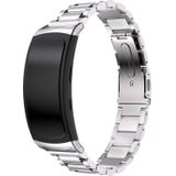 Voor Galaxy Gear Fit 2 & R360 Three Pearl Steel Watch Strap(Zilver)