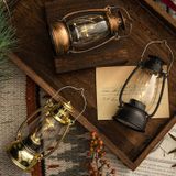 Retro Lantaarn Tafeldecoratie Kerst Scne Decoratie Simulatie Olielamp (Zwart)