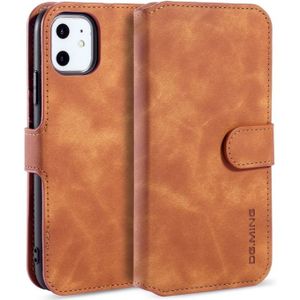 Dg. MING retro olie kant horizontale flip case met houder & kaartsleuven & portemonnee voor iPhone 11 (bruin)