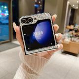 Voor Samsung Galaxy Z Flip5 Glitter Frosted Schokbestendig Telefoonhoesje (Zilver)