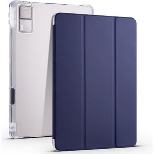 Voor Xiaomi Redmi Pad 10.61 3-opvouwbare transparante TPU Smart lederen tablethoes met pensleuf