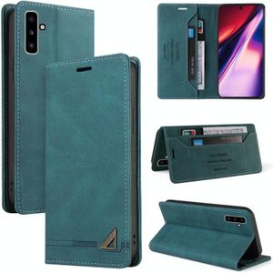 For Samsung Galaxy Note10 Skin Feel Anti-theft Brush Horizontal Flip Leather Case with Holder & Card Slots & Wallet(Blue)