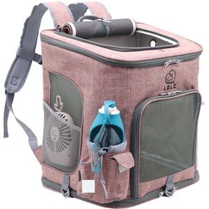 LDLC QS-002-L Foldable And Breathable Portable Pet Backpack(Light Pink)