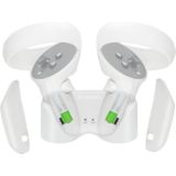 HiBloks VR-bril en handvat vrij van demontage magnetische oplaadbasis voor Oculus Quest 2 (White)