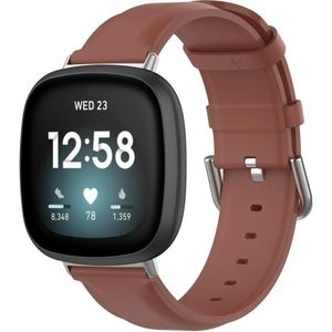 Voor Fitbit Versa 3 / Sense lederen horlogeband