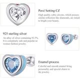 S925 Sterling Silver Heart Zircon Ear Stud Dames Oorbellen