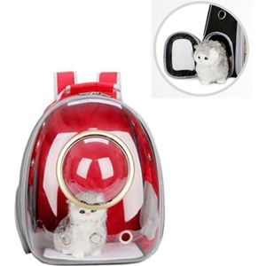 Space Capsule Pet Bag Panoramische transparante kat go out draagbare ademende rugzak met cover (rood)