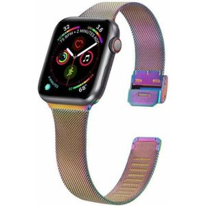 Voor Apple Watch Series 6 & SE & 5 & 4 40mm / 3 & 2 & 1 38mm Milanese Stainless Steel Watchband(Kleur)