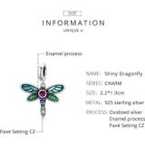 S925 Sterling Silver Shiny Dragonfly Hanger DIY Bracelet Ketting Accessoires