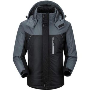 Mannen Winter Dikke Fleece Waterdichte Outwear DownJackets Jassen  Maat: XXXL(Zwart)