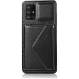 Voor Samsung Galaxy M31 Multi-functionele Cross-body Kaart tas TPU+PU Back Cover Case met Holder & Card Slot & Wallet(Zwart)